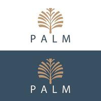 Palm Leaf Logo Design Vector Simple Minimalist Symbol Illustration Template