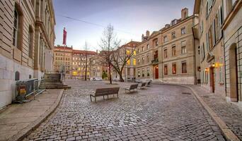 Bourg Saint-Pierre place, Geneva, Switzerland, HDR photo