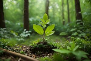 green life plant growth sustainable gardening amp environmental sustainability in forest AI Generative photo