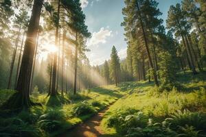 maravilloso naturaleza paisajes ríos bosques y selvas ai generativo foto