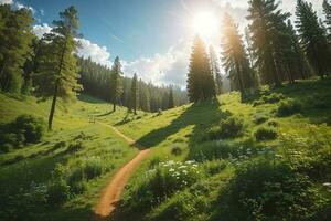 maravilloso naturaleza paisajes ríos bosques y selvas ai generativo foto