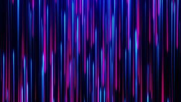 blauw en Purper neon stromen. hoog tech abstract cyber achtergrond. overdracht van informatie in cyberruimte. stralen of lijnen van licht in beweging Bij hoog snelheid. naadloos lus 3d weergave. video