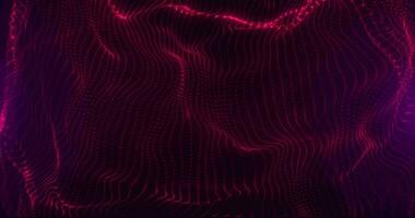 Futuristic wave background, pink waves of digital glowing particles, cyber technology background. Seamless Loop Animation video