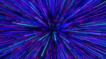 High speed flying lines, speed of digital lights, neon glowing rays in motion, technological tunnel, neon light motion. Seamless loop 3D animation, 4K video