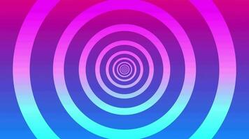 Gradient circle background. Hypnotic circular animation. A moving hypnotic spiral. Seamless loop psychedelic slow motion. Enlargement of pink and blue circles video