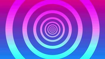 Gradient circle background. Hypnotic circular animation. A moving hypnotic spiral. Seamless loop psychedelic slow motion. Enlargement of pink and blue circles video