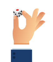 Hand holding dice. Gambling concept png