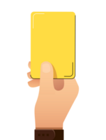 calcio, arbitri mano con giallo carta png