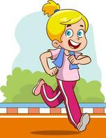 vector illustration of kids running race