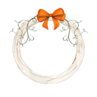 Fall wreath with orange elements. png