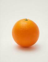 Ripe orange isolated with leaf on a white background Clipping Path by ai generated. photo