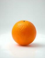 Ripe orange isolated with leaf on a white background Clipping Path by ai generated. photo