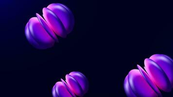 Abstract animation with rotating and moving gradient circles, neon circle lighting. Modern design. 3D concept. Seamless looping 4k video