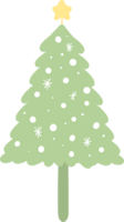 jul träd, söt festlig tall med dekoration tecknad serie klotter png