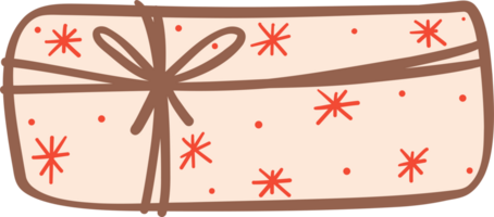 Cute Christmas gift cartoon doodle drawing png