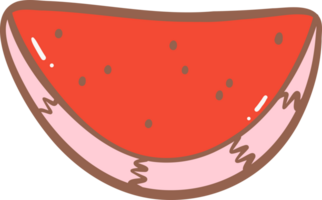 söt vattenmelon klotter, hand dragen sommar frukt illustration png