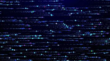 Abstract digital background. Binary data and streaming code. Binary code with numbers moving on the screen, Digital age concept. data code, decryption and encoding, background. Seamless loop video