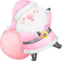 roze de kerstman claus illustratie waterverf png