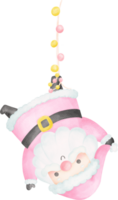 rosa santa claus illustration vattenfärg png