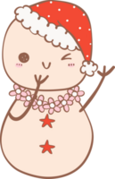 Cute Summer Snowman Sandman, Retro Christmas Cartoon Doodle Drawing png