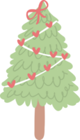 Kerstmis boom, schattig feestelijk pijnboom met decoratie tekenfilm tekening png