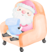 rosa santa claus illustration vattenfärg png