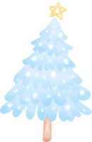 azul Navidad árbol ilustración. png