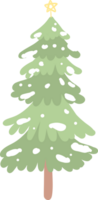 Noël arbre, mignonne de fête pin avec décoration dessin animé griffonnage png