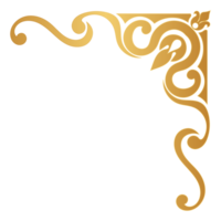 Gold vintage baroque corner ornament retro pattern antique style acanthus. Decorative design element filigree calligraphy. You can use for wedding decoration of greeting card and laser cutting. png