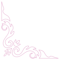 rosado Clásico esquina, Delgado línea victoriano medio siglos lujoso negro monograma marcos, diseño elementos recopilación, resumen iconos, sencillo símbolos de flores png