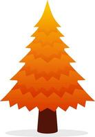 Autumn pine vector icon for fall season event. Pine tree in fall season for mid autumn festival. Fall season pine tree for icon, sign, symbol or decoration. Christmas tree in autumn