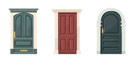 conjunto de Entrada puertas puertas para diseño y decoración. vector