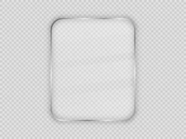 Glass plate in rounded vertical frame vector