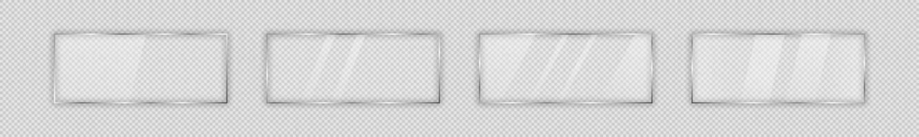 Glass plate in rectangle frame vector