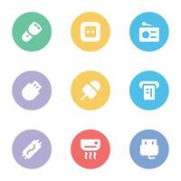 Set of Media Technology Flat Icons vector