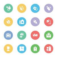 Set of Appliances and Devices Flat Round Icons vector