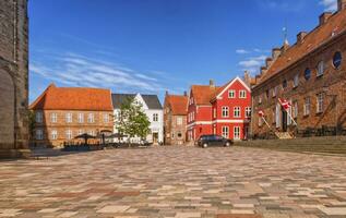 Our Lady Maria Cathedral square in Ribe, Denmark photo