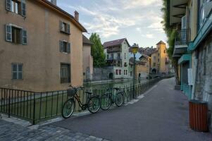 Street in Annecy old city, France, HDR photo