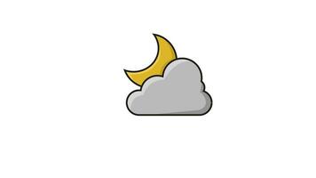 Animated video forming a moon and cloud icon