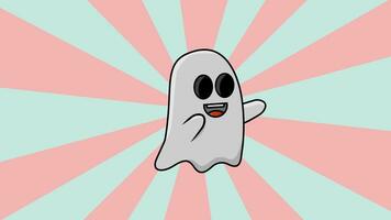 animated ghost video with a rotating background