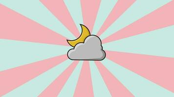 animated video of the moon and cloud icon with a rotating background