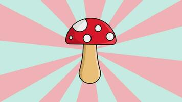 Animated mushroom shape with rotating background video