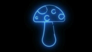 Mushroom shape animation video with neon saber effect