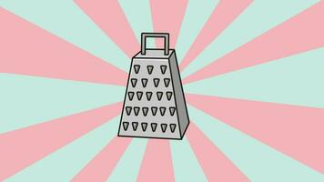 animated video of a cheese grater with a rotating background