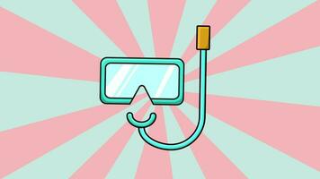 animated video of snorkeling glasses with a rotating background