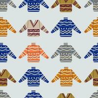 Knitted pullover  vector seamless pattern.