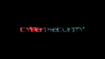 cyber segurança colorida néon laser texto falha efeito animação video