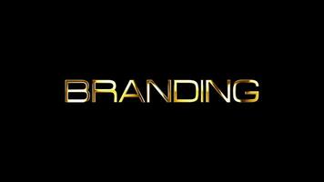 Branding word gold text shine light animation with reflection video