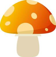 Autumn mushroom vector icon. Mushroom for mid autumn festival design. Fall season graphic resource for autumn icon, sign, symbol or decoration. Orange mushroom for icon autumn harvest