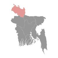 Rangpur division map, administrative division of Bangladesh. vector